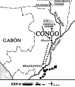 mapa de Congo Flying Safari 