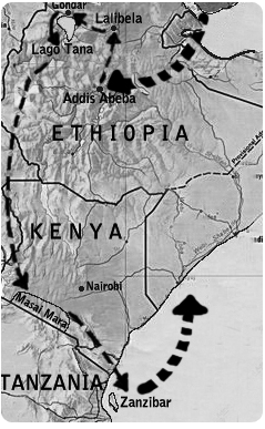 mapa de Abisinia Flying Safari