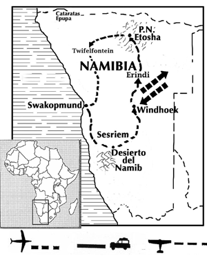 mapa de Descubre Namibia