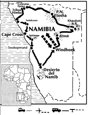 Haz clic para ver mapa de Explora Namibia