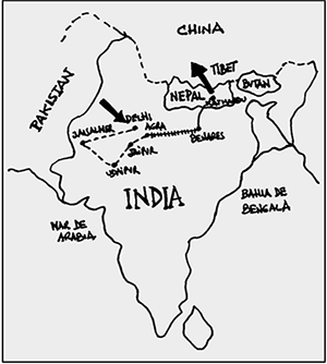 mapa de Norte de India a medida