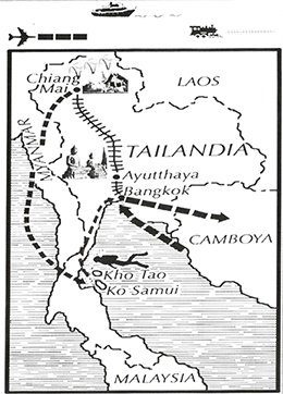 mapa de Tailandia Trek & Buceo. Grupo