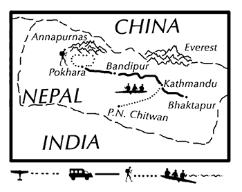 mapa de Nepal Trek. Grupo
