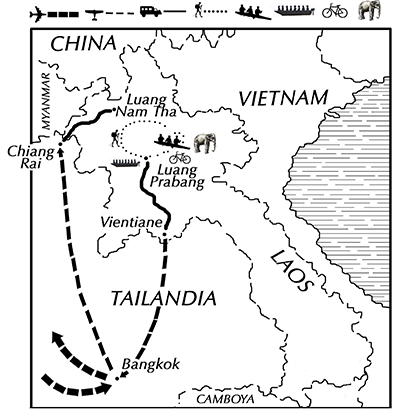 mapa de Laos Aventura
