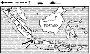 mapa de Orangután Trek