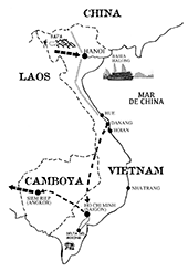 Mapa de Vietnam Aventura