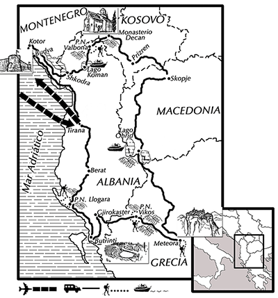 mapa de Ruta de los Balcanes