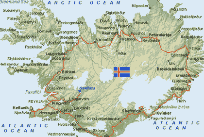 mapa de Vuelta a Islandia en primavera