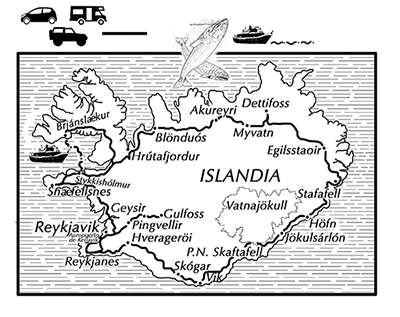 mapa de Islandia a medida