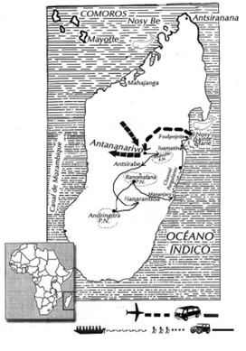 Mapa con el itinerario del viaje Expedición Ny Ala