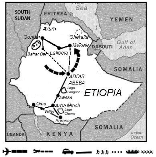 mapa de Etiópica 17 días